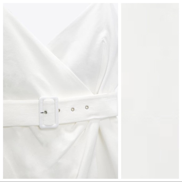 NWT. Zara White Linen Blend Mini Dress. Size M. - Picture 7 of 9